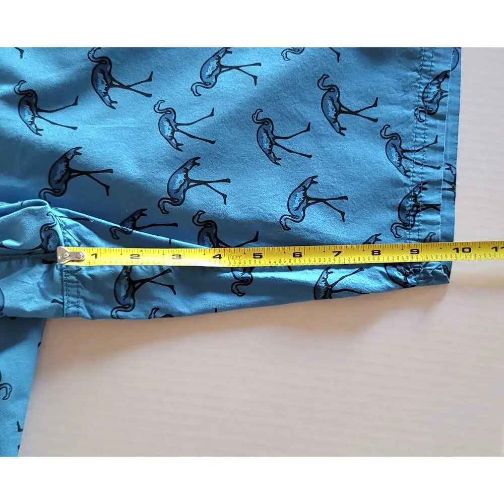 2/$15 Trunks Since 2010 Classic Chino Shorts Mens 32 Tropical Blue Flamingo